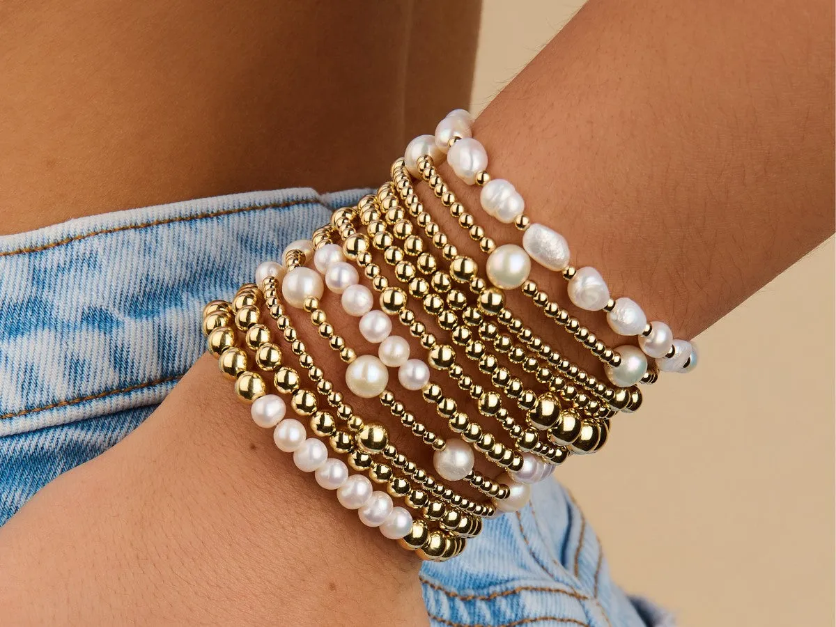 3 5mm Bead Pearl Bracelet Set