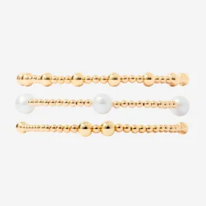 3 5mm Bead Pearl Bracelet Set