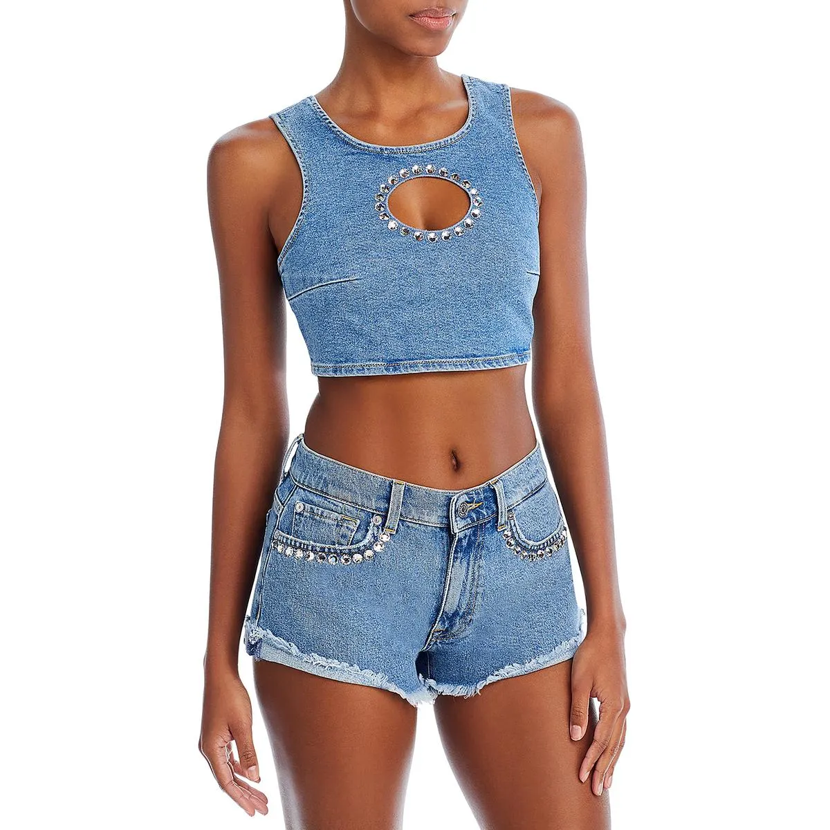 7 For All Mankind Womens Denim Short Bodycon Dress