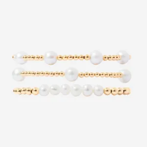 Alternating Pearl Bead Bracelet Set