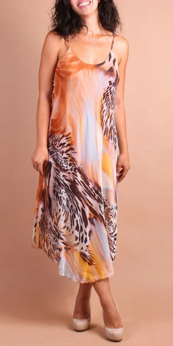 Animal Print Miele Midi Dress