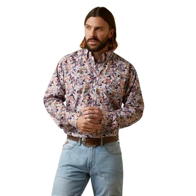 Ariat Men's Monte Casual Purple Floral Fitted Shirt