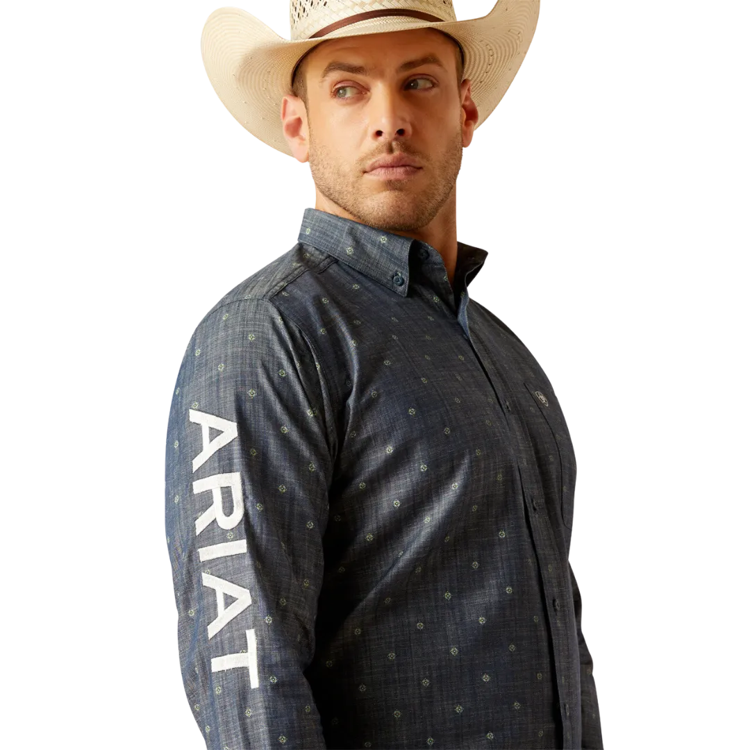 Ariat Men's Team Everett Button Down Blue Chambray Shirt