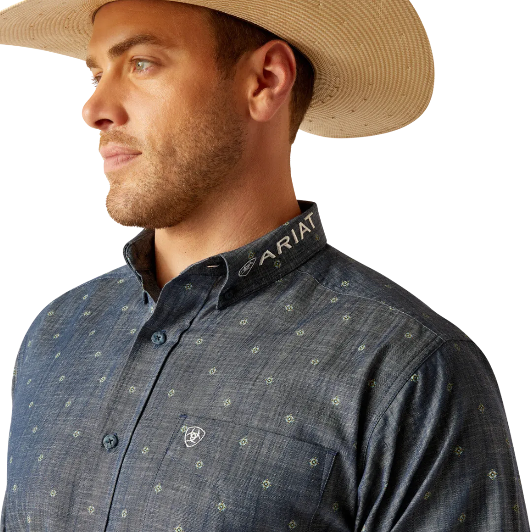 Ariat Men's Team Everett Button Down Blue Chambray Shirt