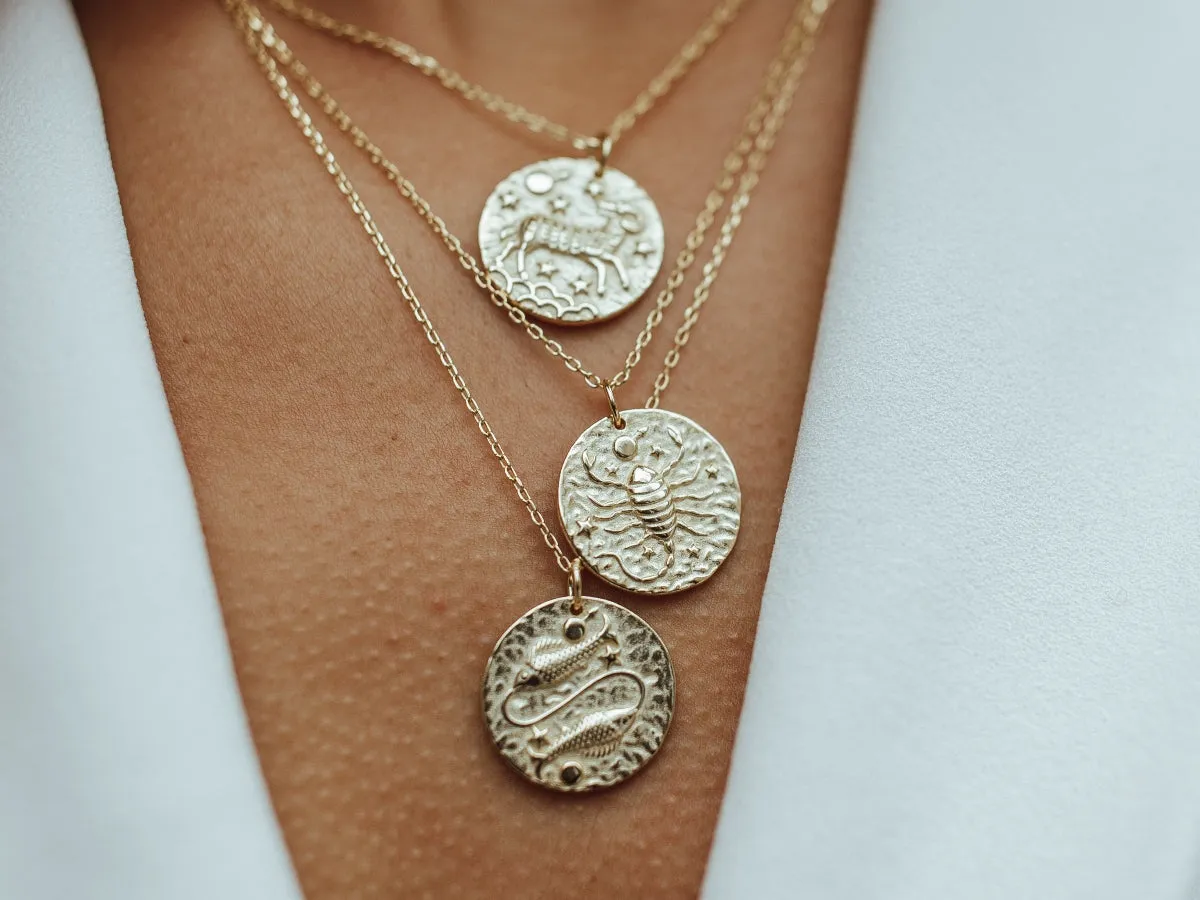 Aries Zodiac Coin Necklace