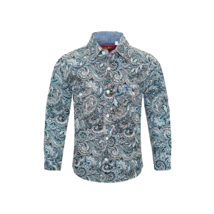 Avalon Kid's Western Pearl Snap Print Shirt