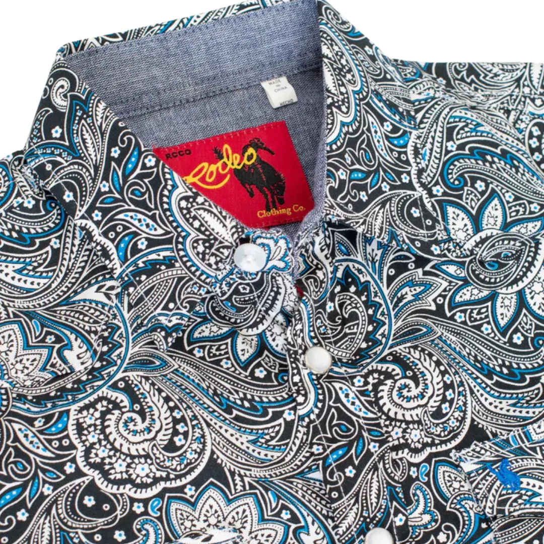 Avalon Kid's Western Pearl Snap Print Shirt