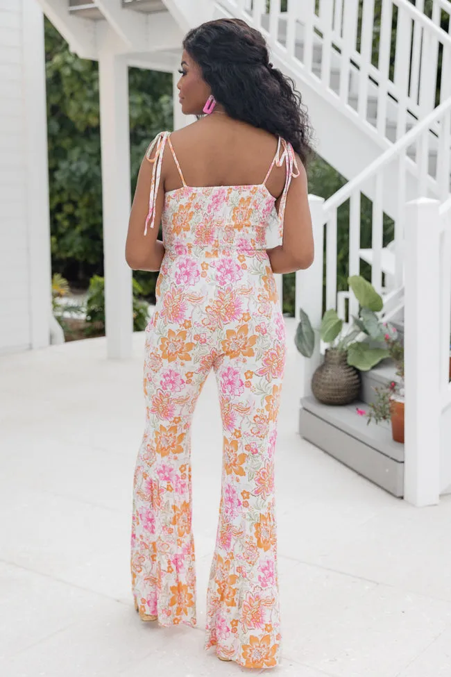 Aware Of This Multi Floral Flare Leg Jumpsuit FINAL SALE