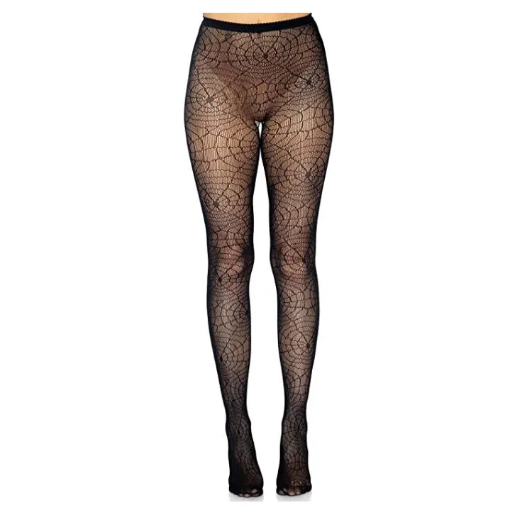 BerriesJam - 2024 Spider Big Skull Pattern Fishnet Tights