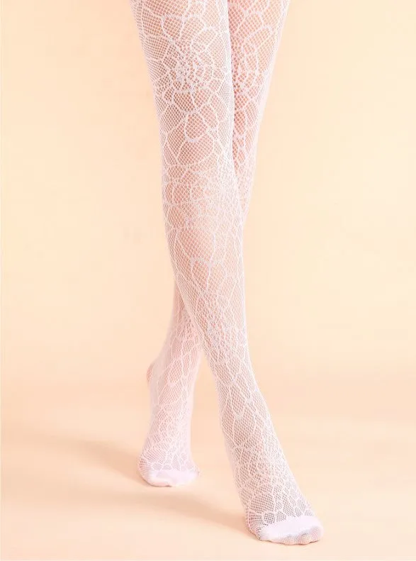 BerriesJam - 2024 Spider Big Skull Pattern Fishnet Tights