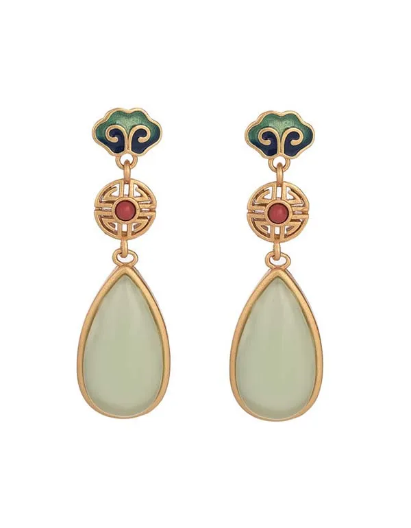 Chinese Style Water Droplets Vintage Earrings