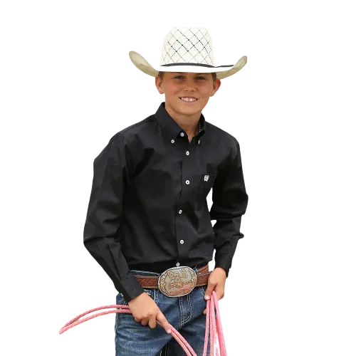 Cinch Boy's Black Classic Fit Shirt