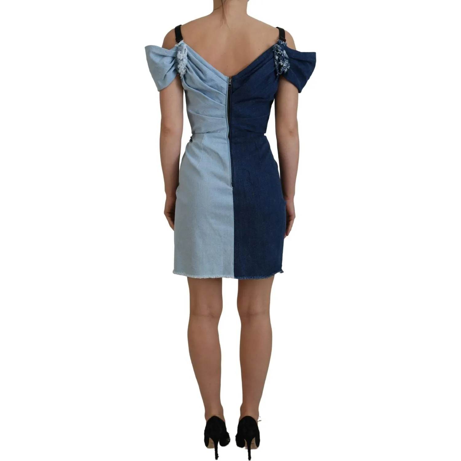 Dolce & Gabbana Chic Two Tone Denim Sheath Dress