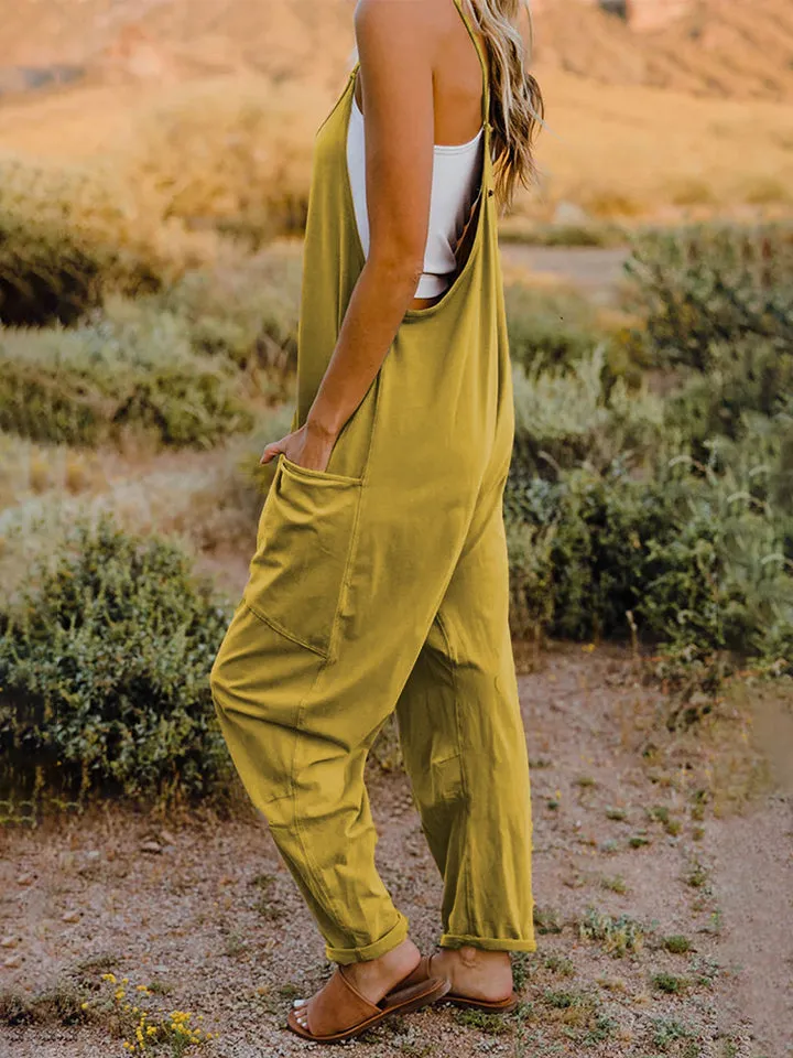 Double Take, Sleeveless V-Neck Pocketed Jumpsuit