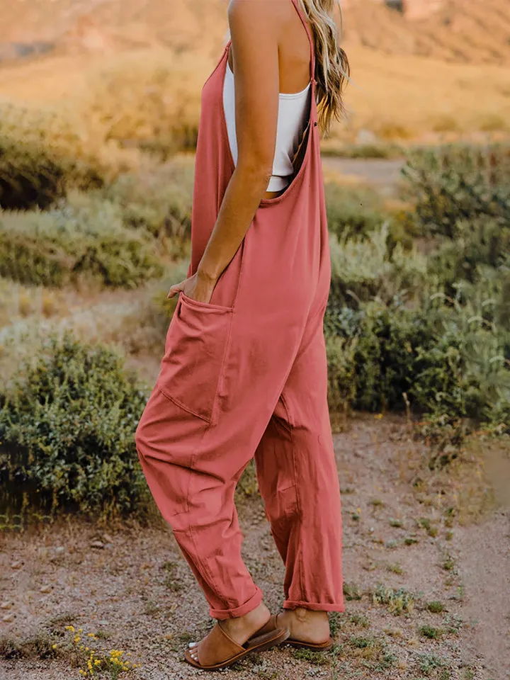 Double Take, Sleeveless V-Neck Pocketed Jumpsuit