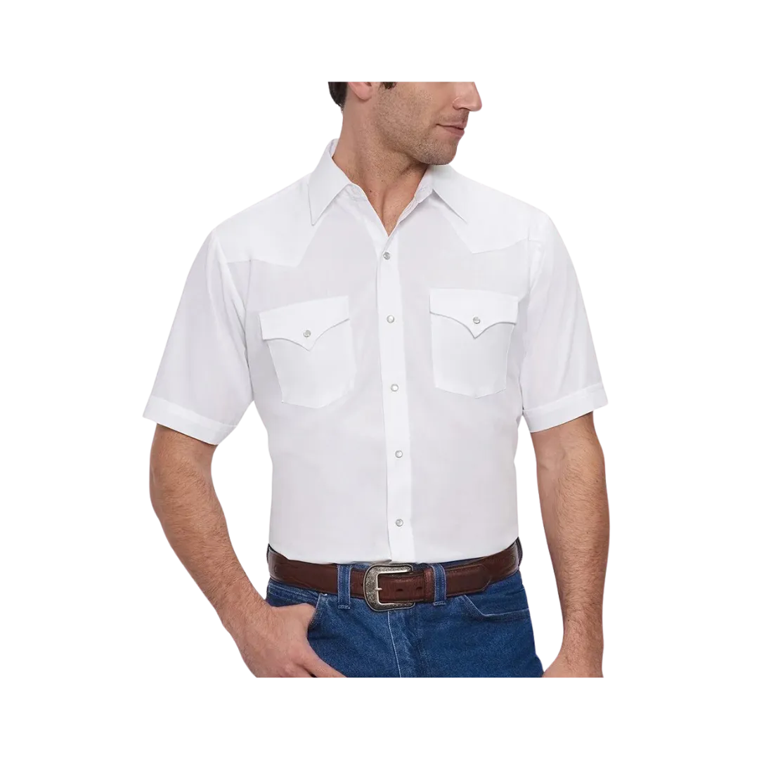 Ely & Walker Men's  Short Sleeve Solid Western Snap Shirt