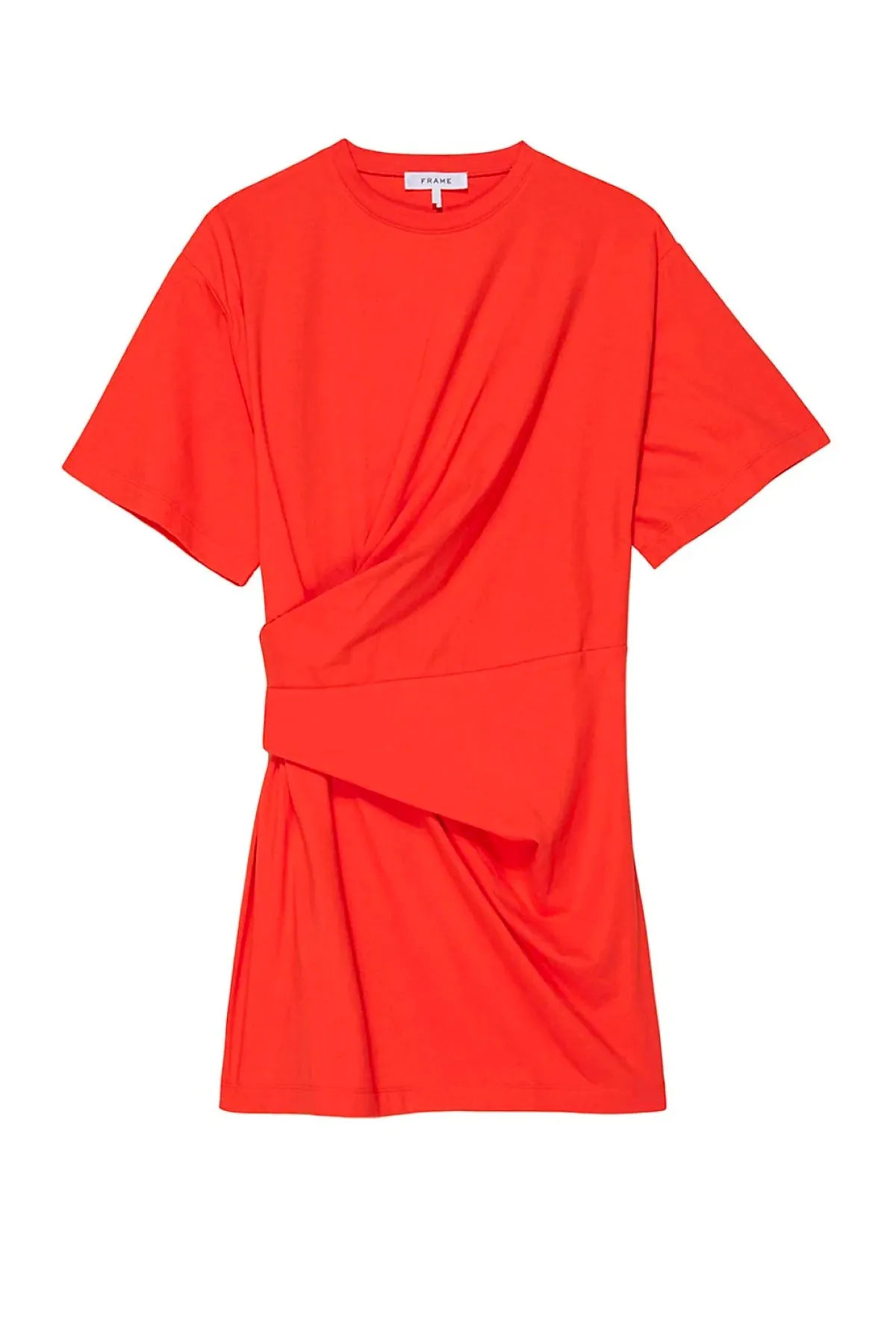 Frame Denim Draped Knit Mini Dress - Red/ Orange