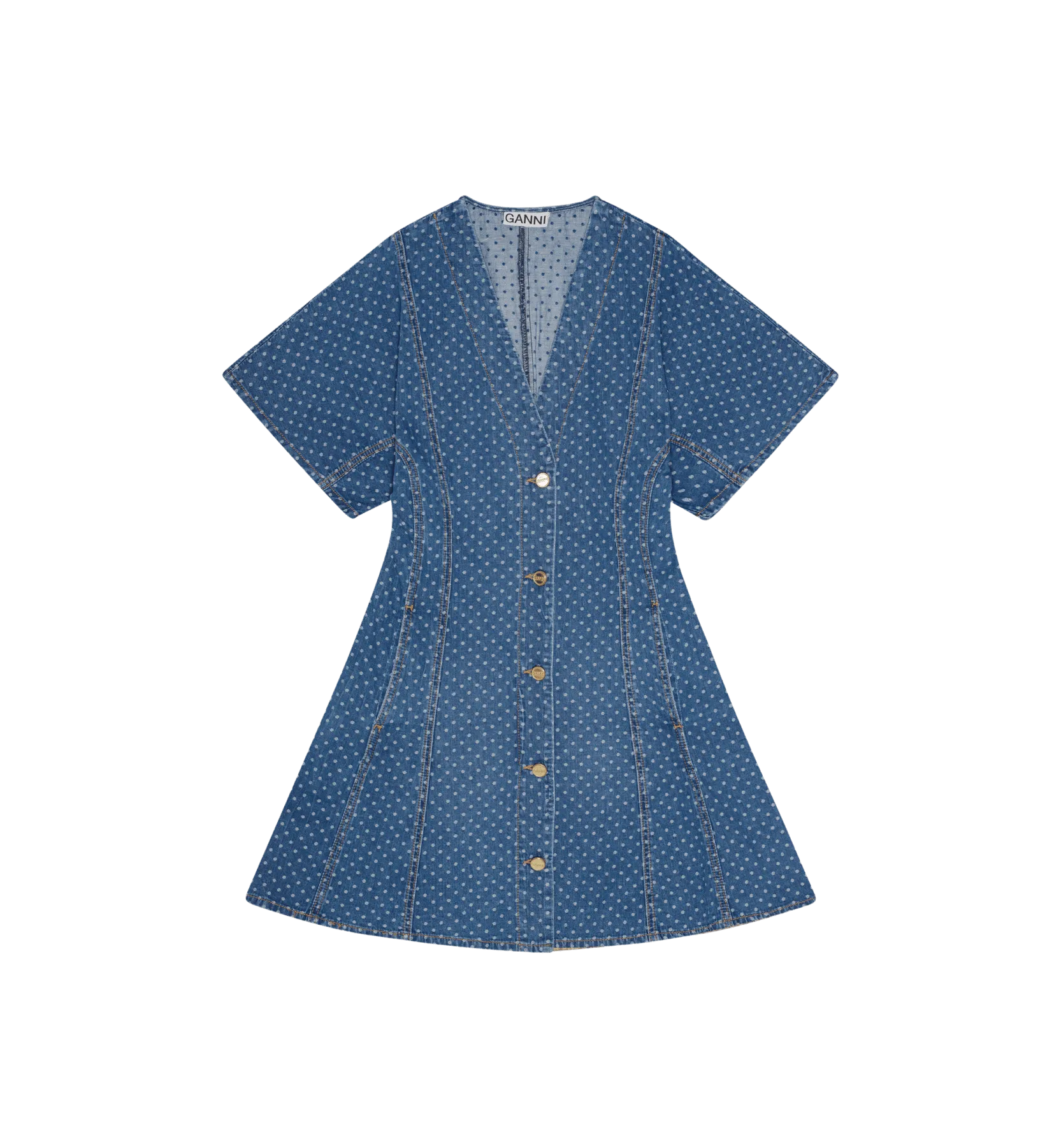 GANNI Light Jacquard Denim Mini Dress