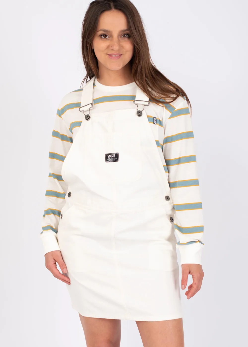 Ground Work Skirt Overalls in Marshmallow White