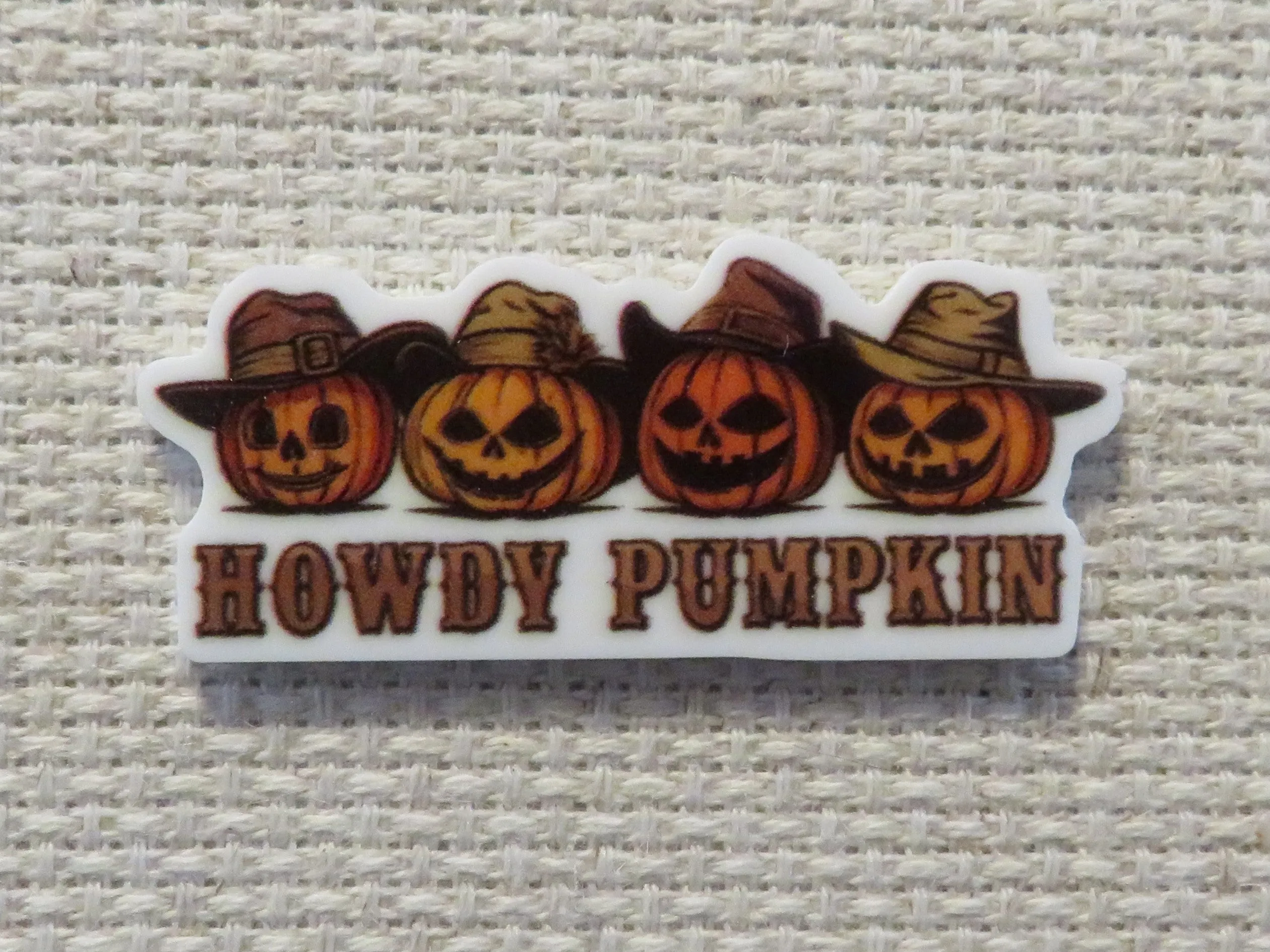 Howdy Pumpkin Needle Minder, Cover Minder, Magnet