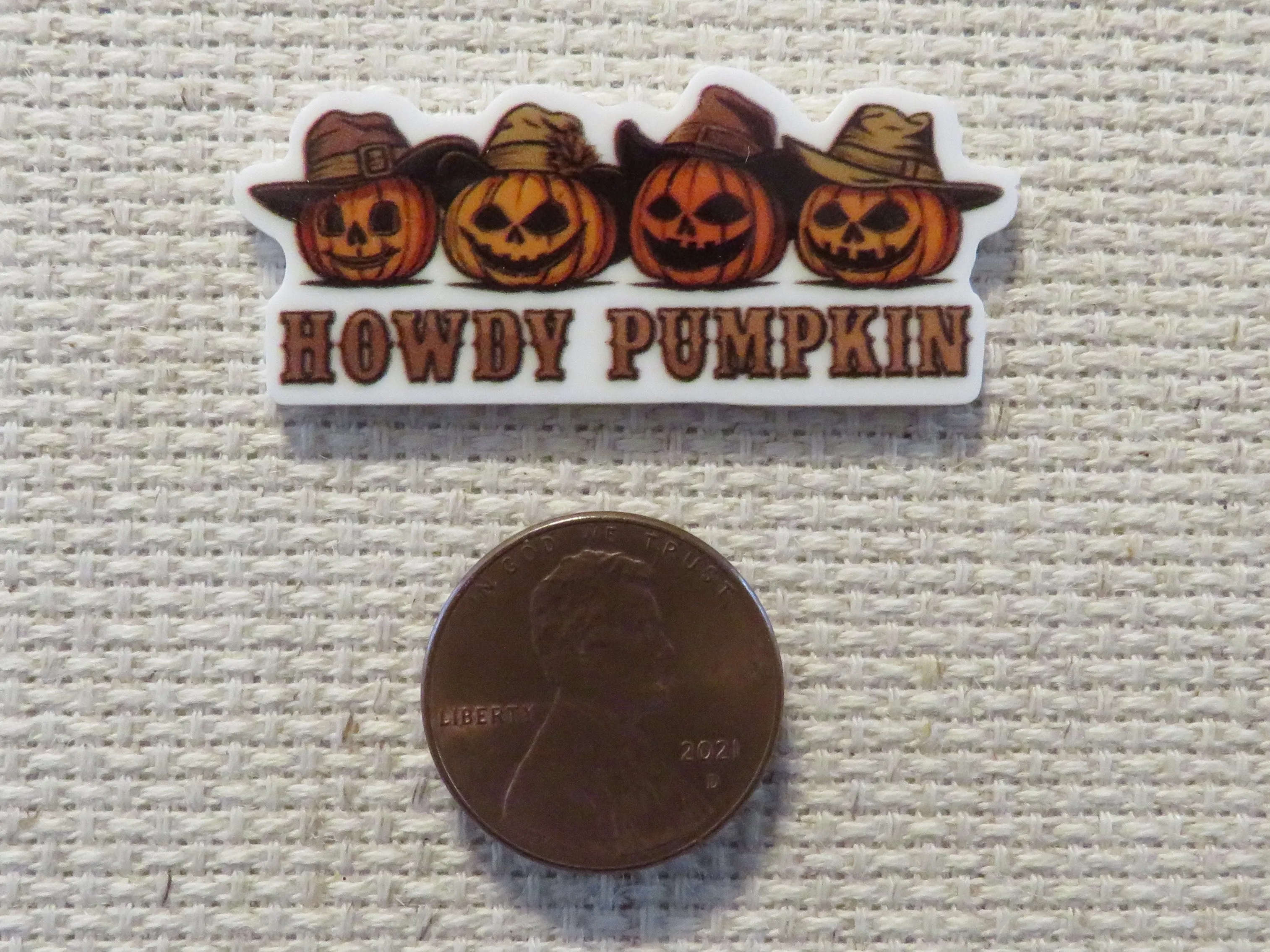 Howdy Pumpkin Needle Minder, Cover Minder, Magnet