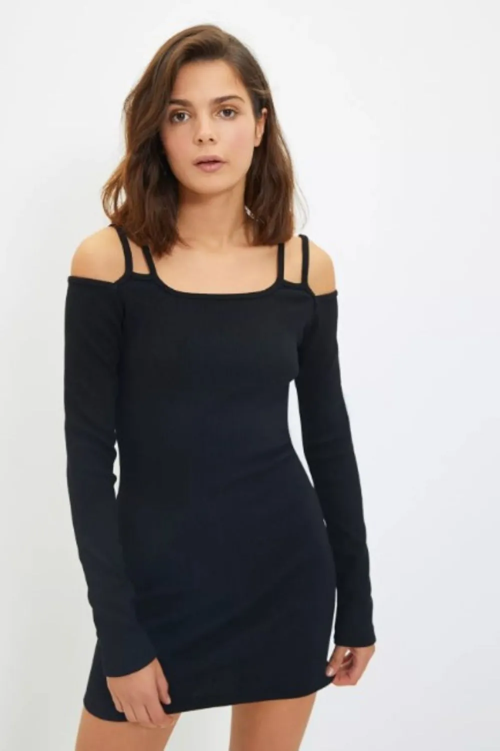 Is It True Cold Shoulder Dress Black