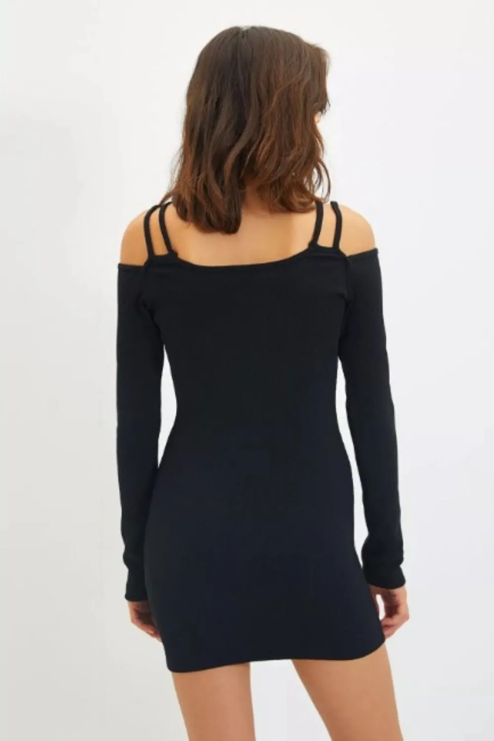 Is It True Cold Shoulder Dress Black