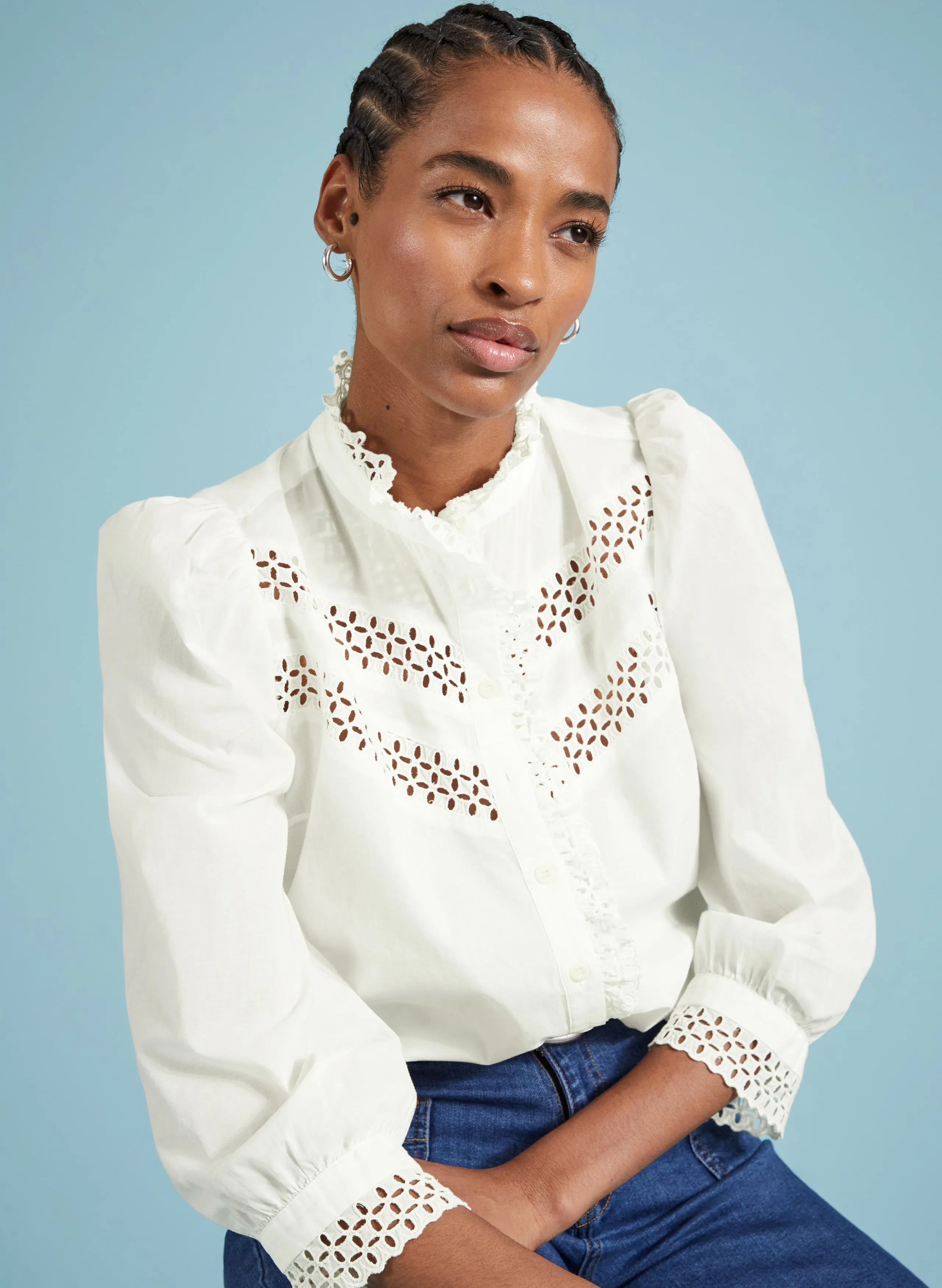 Isamaya Organic Cotton Broderie Detail Blouse