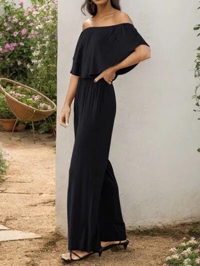 Off-Shoulder Wide Leg Jumpsuit