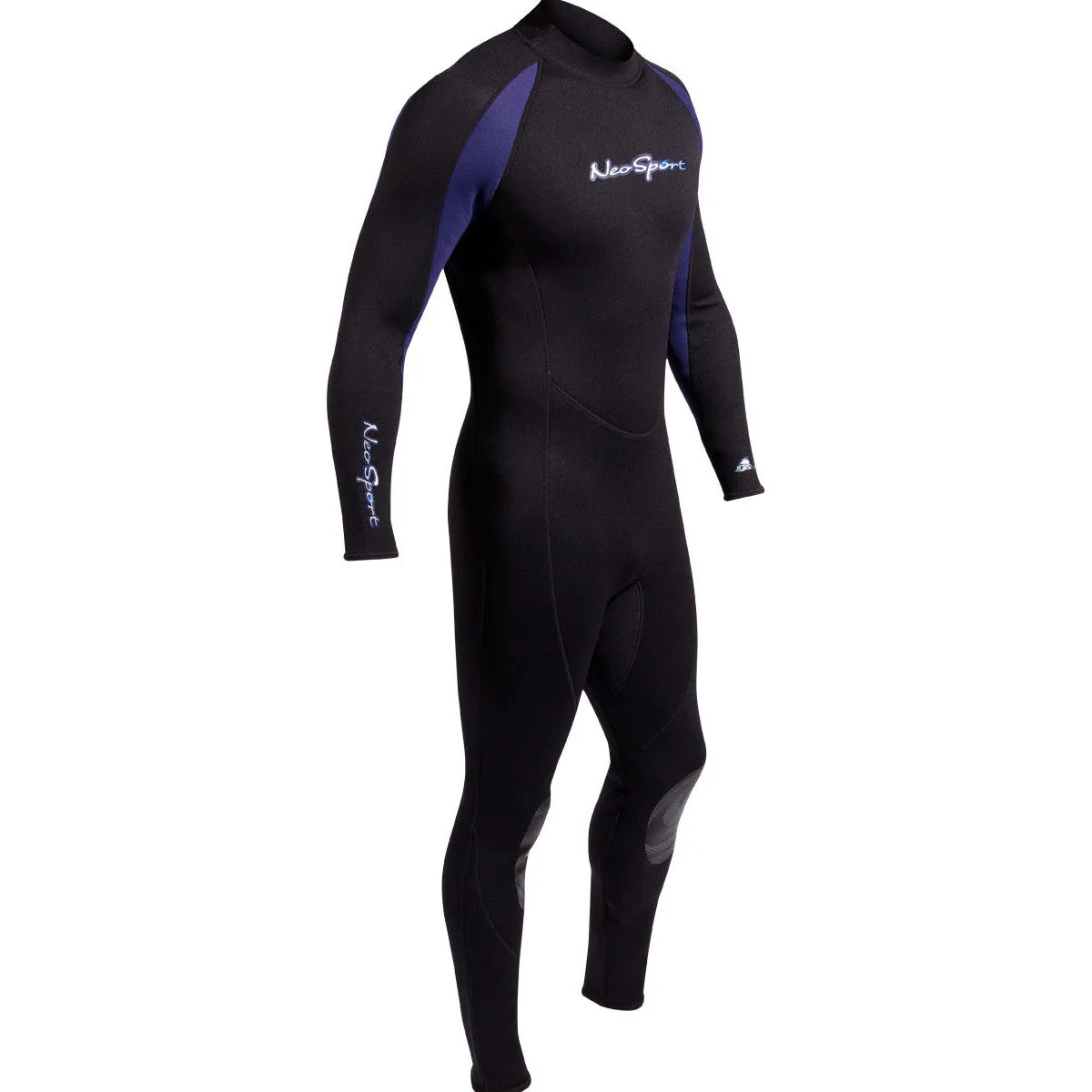 Open Box NeoSport 3/2mm Men’s Neoprene Backzip Jumpsuits-Black/Blue-Medium