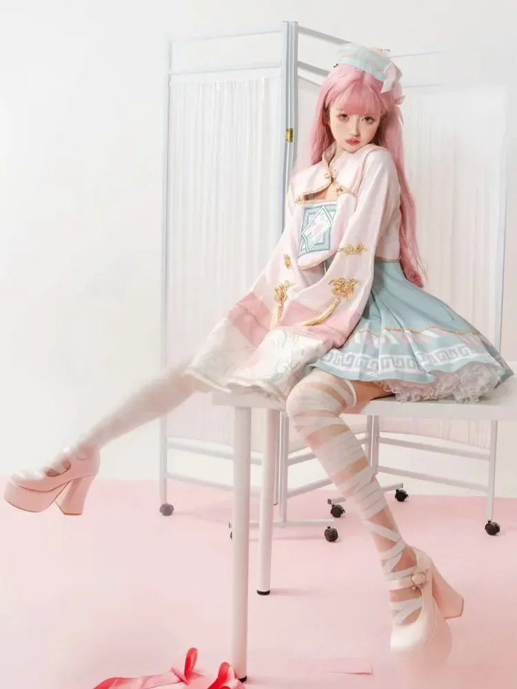 Original Design Little Zombie Pink Lolita Cute Dress