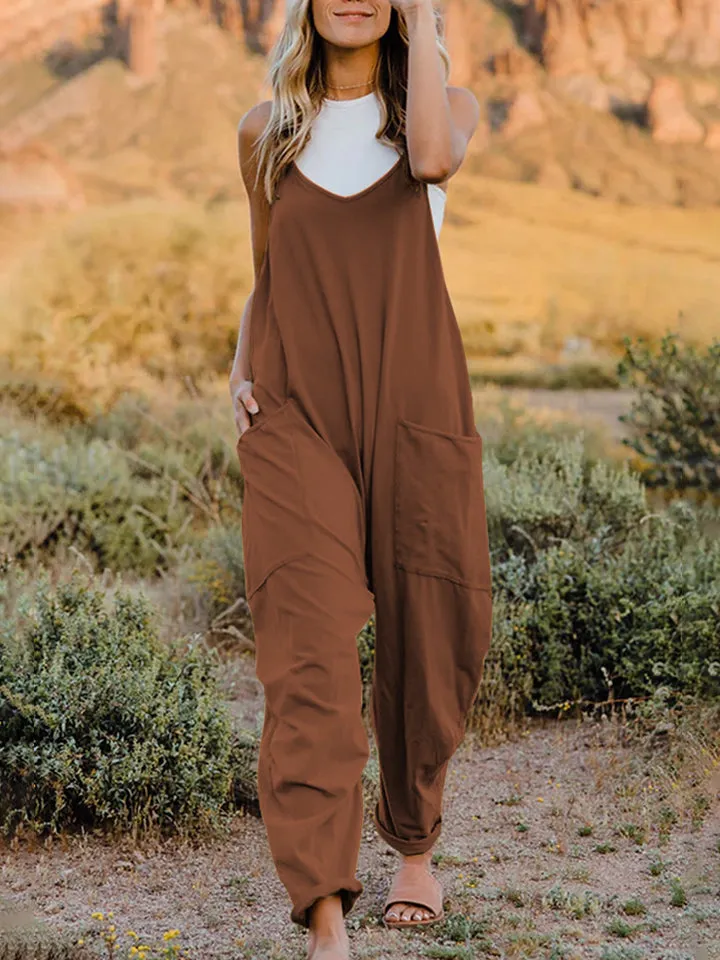 Roam V-Neck Pocketed Jumpsuit