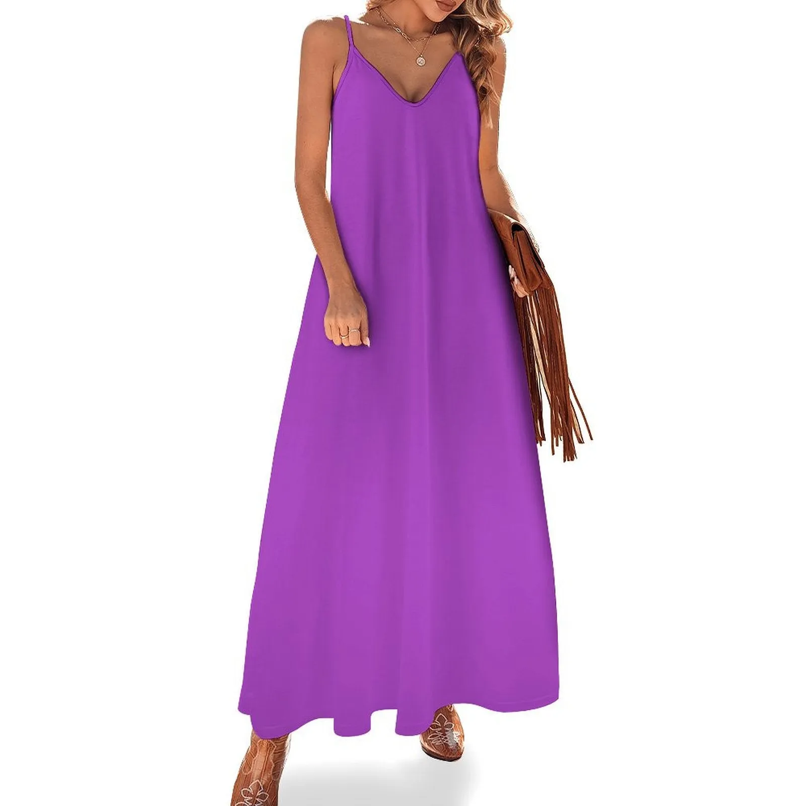 Spaghetti Strap Ankle-Length Dress Long dress Amethyst