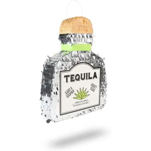 Tequila Bottle Pinata for 21st Birthday Party, Fiesta, Cinco de Mayo (16.5 x 13 In)