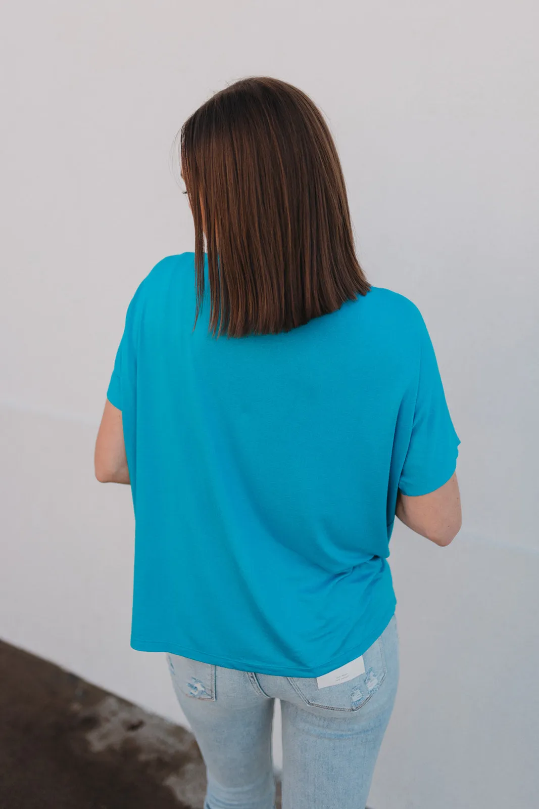 To The Point Blue V-Neck Top