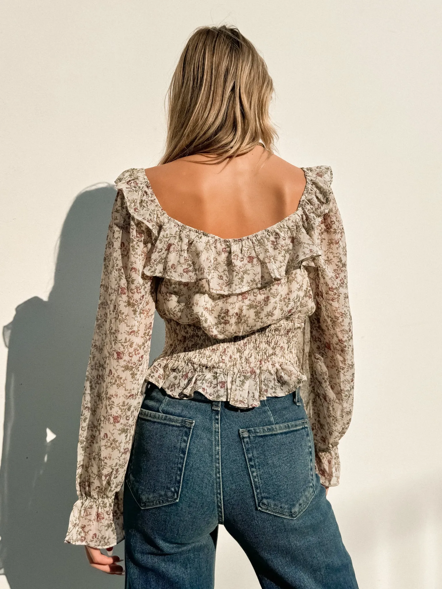 Wild Flower Ruffle Blouse