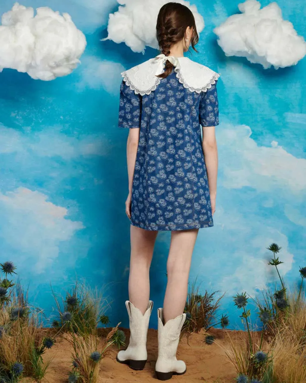 Wildflower Denim Mini Dress