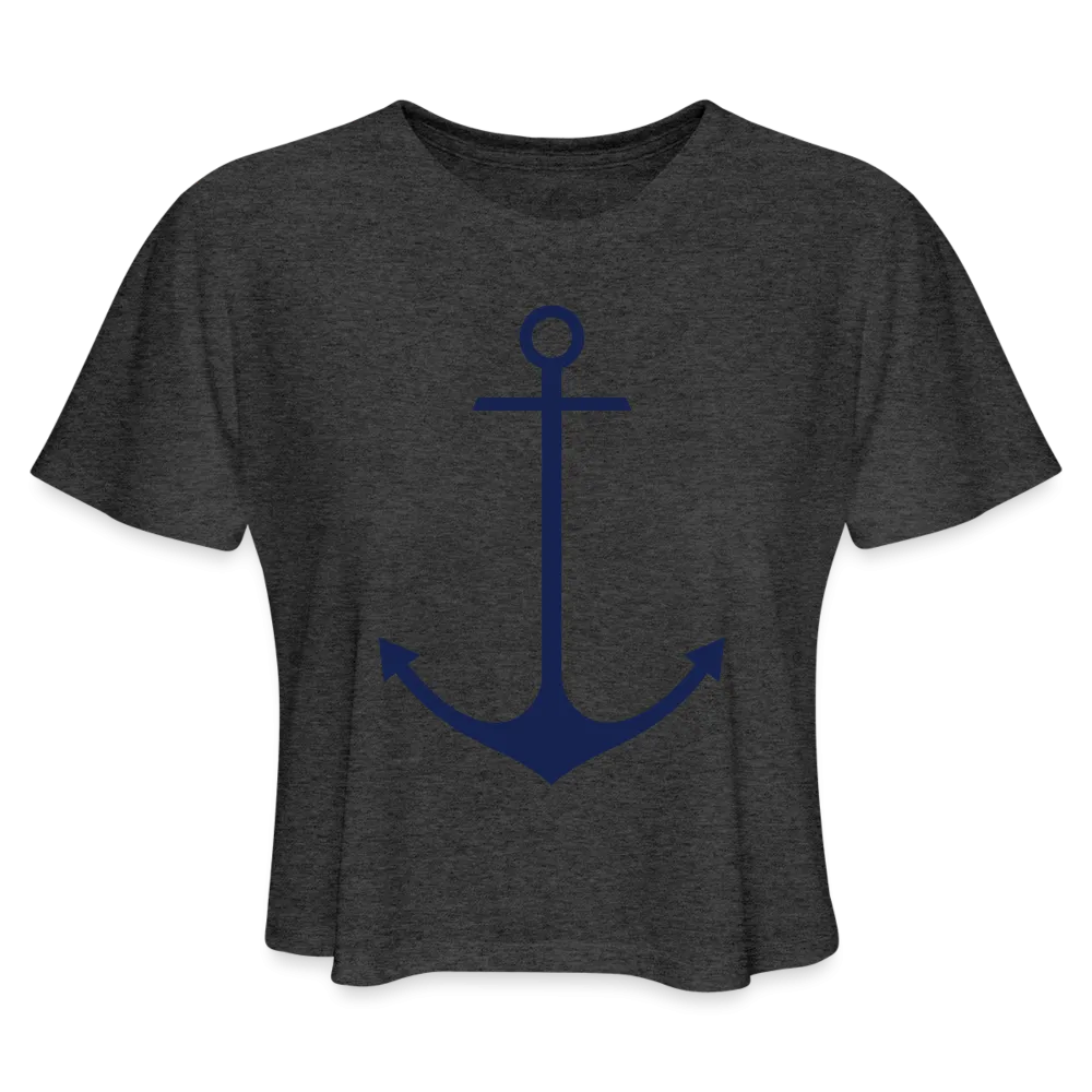 Women's Anchor Cropped Lake Tee, Nautical Tee, Lake Life