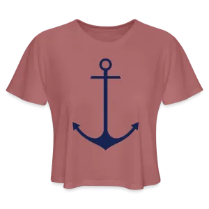 Women's Anchor Cropped Lake Tee, Nautical Tee, Lake Life