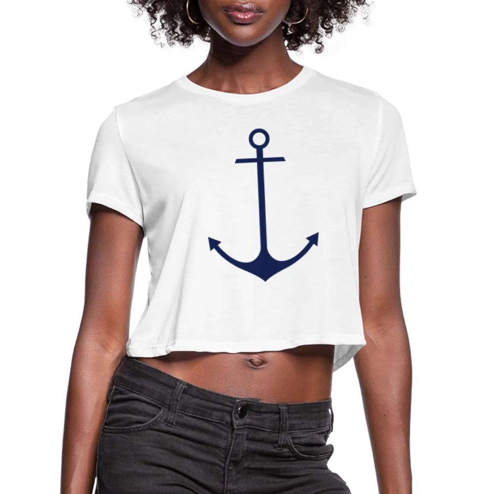 Women's Anchor Cropped Lake Tee, Nautical Tee, Lake Life