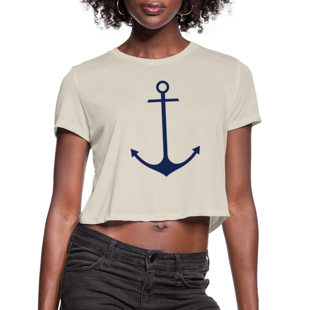 Women's Anchor Cropped Lake Tee, Nautical Tee, Lake Life