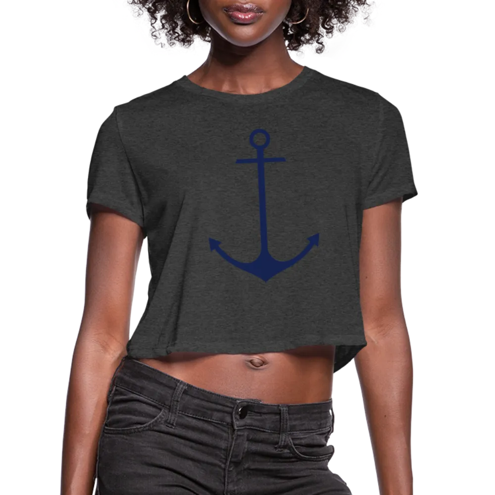 Women's Anchor Cropped Lake Tee, Nautical Tee, Lake Life