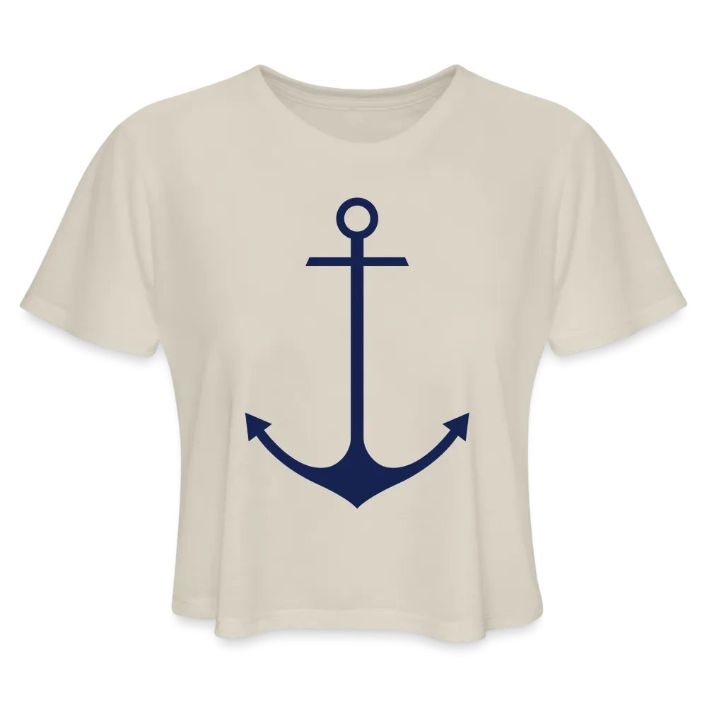 Women's Anchor Cropped Lake Tee, Nautical Tee, Lake Life