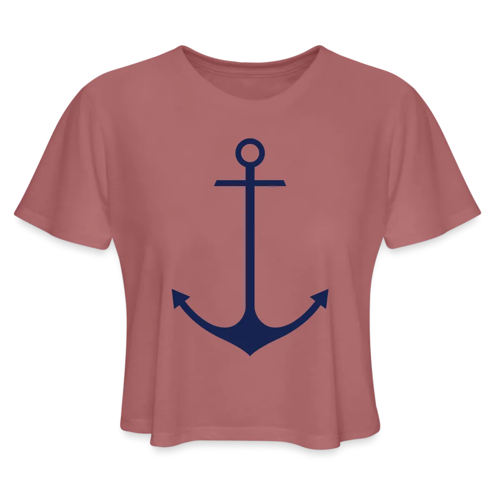 Women's Anchor Cropped Lake Tee, Nautical Tee, Lake Life